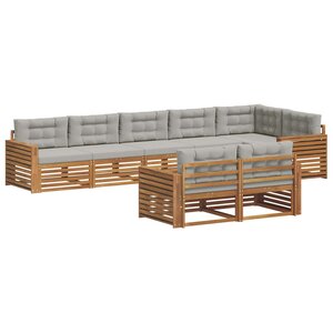 vidaXL Ensemble de canapés d'extérieur 8 Pièces Gris Naturel et Clair