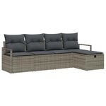 vidaXL Ensemble de Canapés avec coussin avec stockage Gris polyrotin