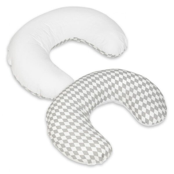 Coussin appui-tête Losanges gris et blancs   blanc
