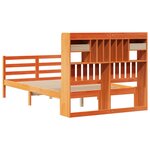 vidaXL Lit bibliothèque sans matelas cire marron 135x190 cm pin massif
