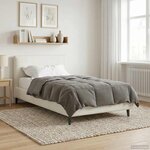 vidaXL Duvet d'hiver Matelassé Gris clair 140 x 220 cm Microfibre