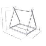 Lit Tipi enfant bois massif blanc 120 x 190 cm