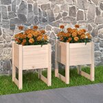 vidaXL Jardinières 2 Pièces 40x40x52 5 cm Bois massif de pin