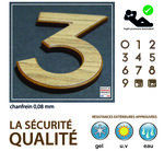 Numéro 8-Numéro adhésif pour boîtes aux lettres - Résine de 3 mm, hauteur environ 50 mm - Voyager (chêne moyen)