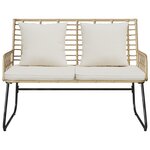 vidaXL Banc de jardin avec oreiller Noir  Anthracite 113 x 69 x 83 cm