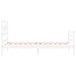 vidaXL Cadre de lit sans matelas blanc bois massif