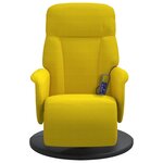 vidaXL Fauteuil inclinable de massage avec repose-pied jaune velours