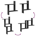 vidaXL Étagères murales 2 Pièces noir 50x12x50 cm bois d'ingénierie