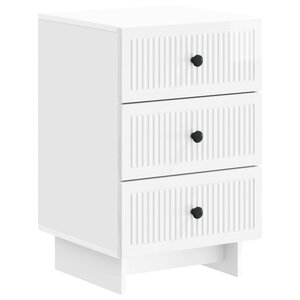 vidaXL Cabinet de chevet avec tiroir Blanc brillant 43 x 41 x 66 5 cm