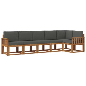 vidaXL Ensemble de canapés d'extérieur 6 pc Naturel et Anthracite