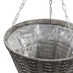 vidaXL Paniers suspendus à fleurs 2 Pièces Résine tressée Gris
