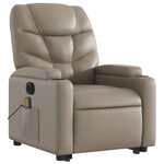 vidaXL Fauteuil inclinable de massage électrique cappuccino similicuir