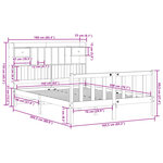 vidaXL Lit bibliothèque sans matelas blanc 160x200 cm bois pin massif