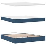 vidaXL Lit ottoman avec matelas et LED bleu 180x200cm tissu