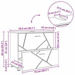 vidaXL Cabinet de salle de bain Bois ancien 76 5 x 35 x 64 cm