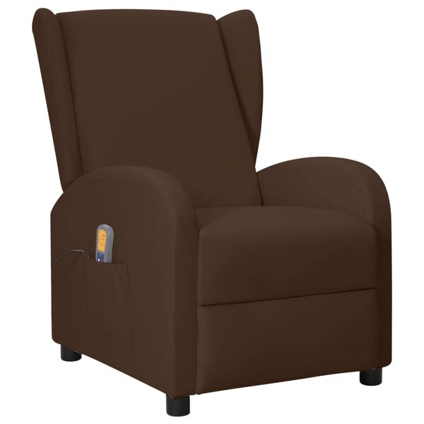 vidaXL Fauteuil de massage Marron Similicuir