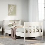 vidaXL Lit bibliothèque sans matelas blanc 75x190cm bois de pin massif