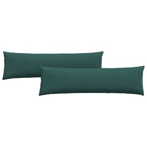 vidaXL Coussins de canapé 2 Pièces Vert foncé 145 x 40 cm tissu
