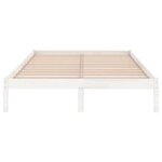 vidaXL Cadre de lit Blanc Bois massif 150x200 cm Très grand