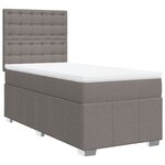 vidaXL Sommier à lattes de lit avec matelas Taupe 90x200 cm Tissu