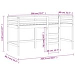vidaXL Lit mezzanine enfants avec rideaux sans matelas rose 80x200cm