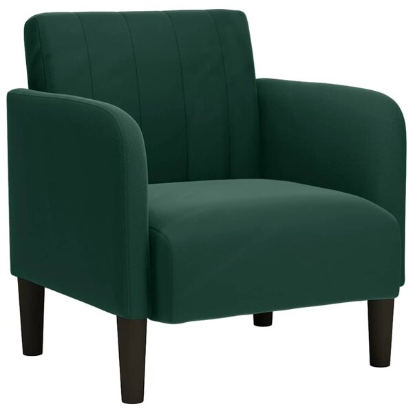 vidaXL Fauteuil avec accoudoirs vert foncé 54 cm velours