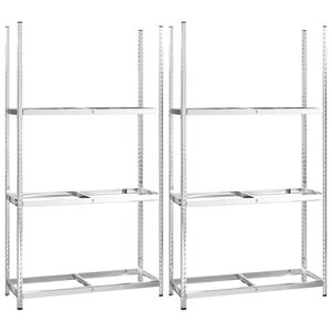 vidaXL Porte-pneus à 3 niveaux 2 Pièces Argenté 110x40x200 cm Acier