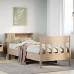 vidaXL Lit bibliothèque sans matelas 75x190 cm bois de pin massif