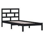 vidaXL Cadre de lit sans matelas noir bois massif 100x200 cm