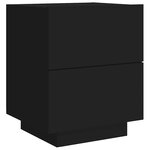 vidaXL Armoire de chevet avec lumières LED noir bois d'ingénierie
