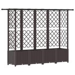 vidaXL Lit Élevé avec Treillis et Toit Marron 202 x 40 x 138 cm PP
