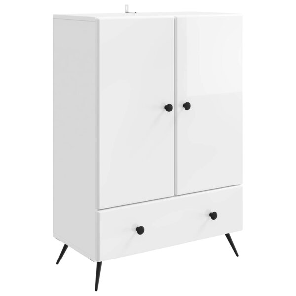 vidaXL Buffet Blanc brillant 66 x 34 5 x 95 cm Bois d'ingénierie