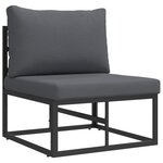 vidaXL Ensemble de canapé de jardin 4 pc Noir Métal