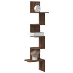 vidaXL Étagère d'angle murale chêne marron bois ingénierie