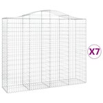 vidaXL Paniers à gabions arqués 7 Pièces 200x50x160/180 cm Fer galvanisé