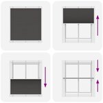 vidaXL Store plissé noir 120x100 cm largeur du tissu 119 4cm polyester