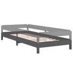 vidaXL Lit empilable Gris 75x190 cm Bois de pin massif