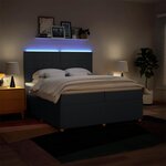 vidaXL Sommier à lattes de lit avec matelas Bleu 200x200 cm Tissu