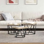 vidaXL Table basse 3 Pièces Chêne sonoma 50 x 50 x 40 cm
