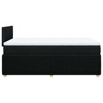vidaXL Sommier à lattes de lit avec matelas noir 120x190 cm tissu