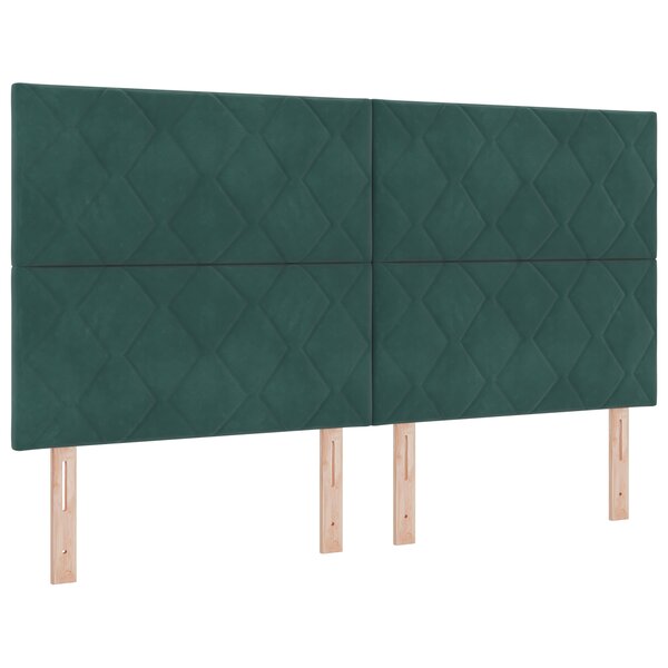 vidaXL Tête de lit en blocs de diamants vert foncé 180 cm velours