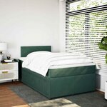 vidaXL Sommier à lattes de lit et matelas Vert foncé 120x200cm Velours