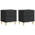 vidaXL Table de chevet 2 Pièces Noir 43 x 34 5 x 48 cm Bois d'ingénierie