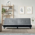 vidaXL Canapé-lit à gris clair tissu