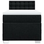 vidaXL Sommier à lattes de lit avec matelas Noir 100x200 cm Tissu