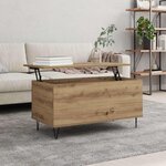 vidaXL Table basse chêne artisanal 90 x 44.5 x 45 cm Bois d'ingénierie