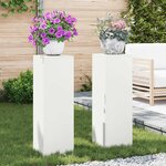 vidaXL Supports pour plantes 2 Pièces Blanc 24 x 24 x 75 cm Acier