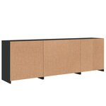 vidaXL Buffet avec lumières LED noir 202x37x67 cm