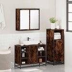vidaXL Ensemble de meubles de salle de bain 3 Pièces Chêne fumé
