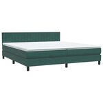 vidaXL Sommier à lattes de lit et matelas et LED vert foncé 180x220cm velours